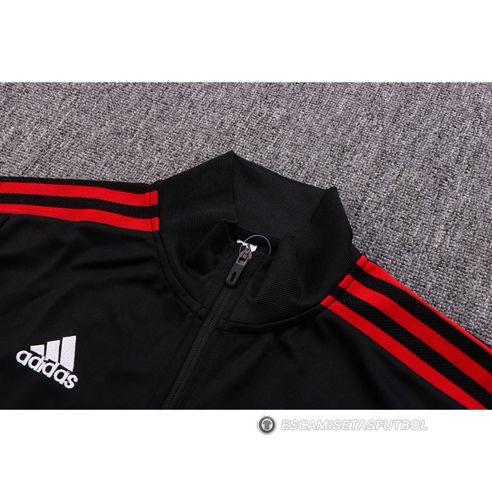 Chandal de Chaqueta del Manchester United Nino 22-23 Negro y Rojo